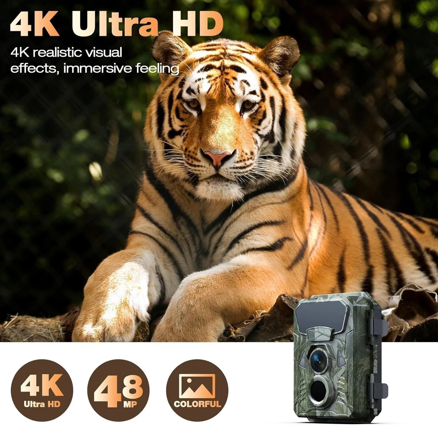 4 Pack Campark Mini 48MP Game Trail Deer Camera 4K Wildlife Hunting Game Cam