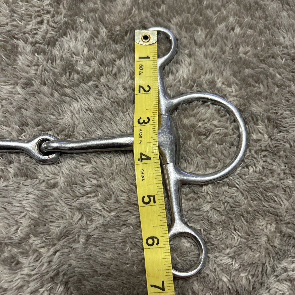 Nice 5-5.25” Single Joint Stainless Steel Elevator Snaffle Bit Soft Leverage EUC