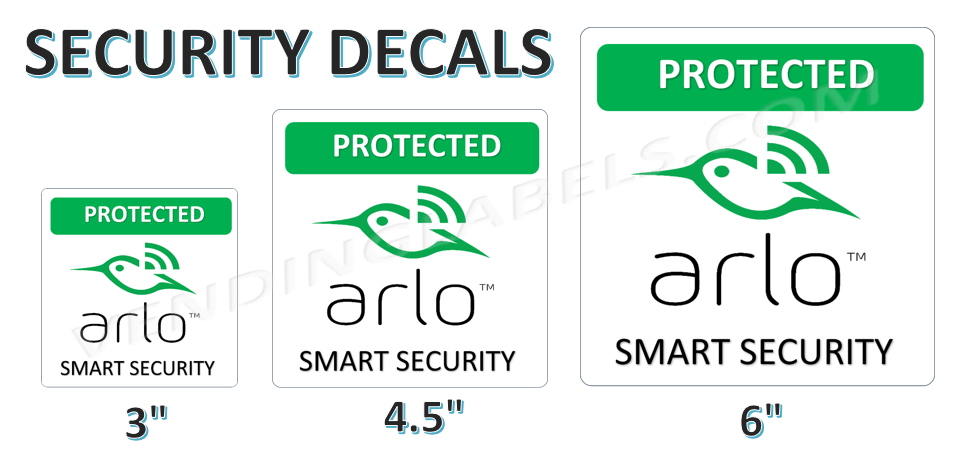 ARLO Decal Sticker Home Security Camera Door Window Decal
