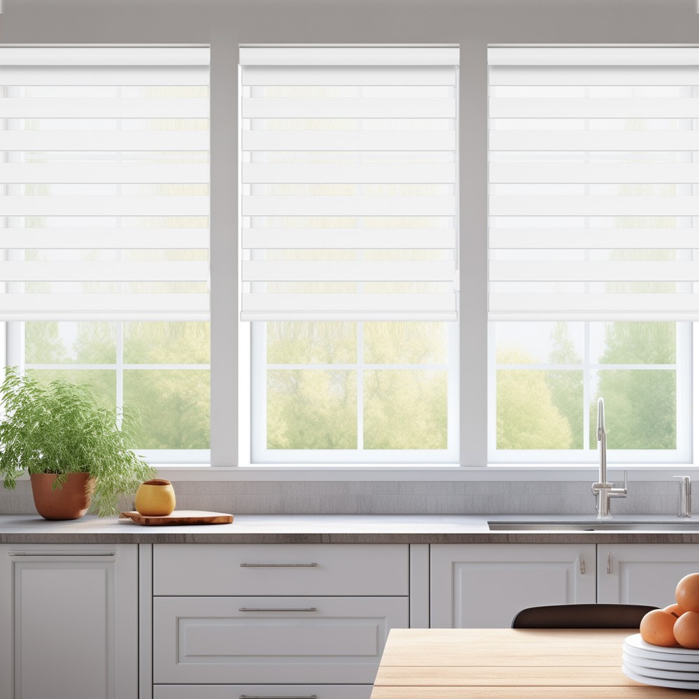 Changshade Window Blinds 85% Blackout Zebra Roller Shade Custom Made