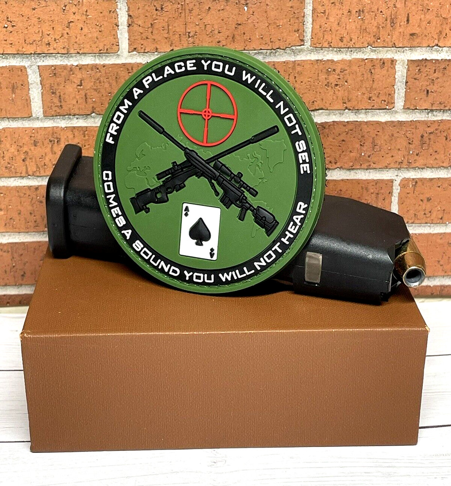 Sniper PVC Patch - Tactical Morale Sniper Ace Card Gun Patch - Hook Gun Patch
