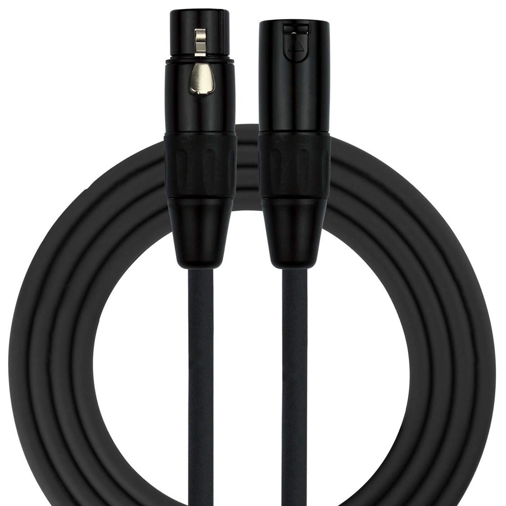 MPC XLR Microphone Cable 10ft Balanced 3-Pin Black Audio Cable Durable Use