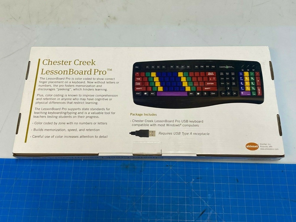 Ablenet Lessonboard Color Coded Learning Student Teaching Computer Keyboard USB
