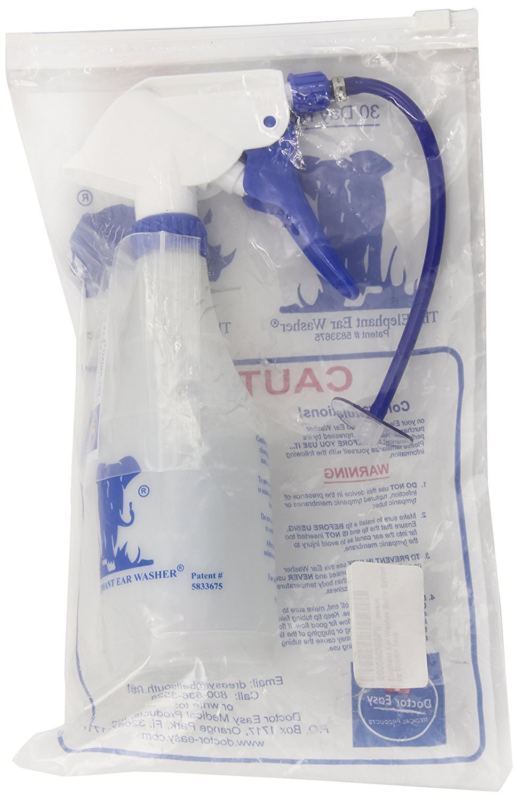 Elephant Ear Washer Bottle System Kit w/Tips, Ear Basin & Washer for Ear Wax