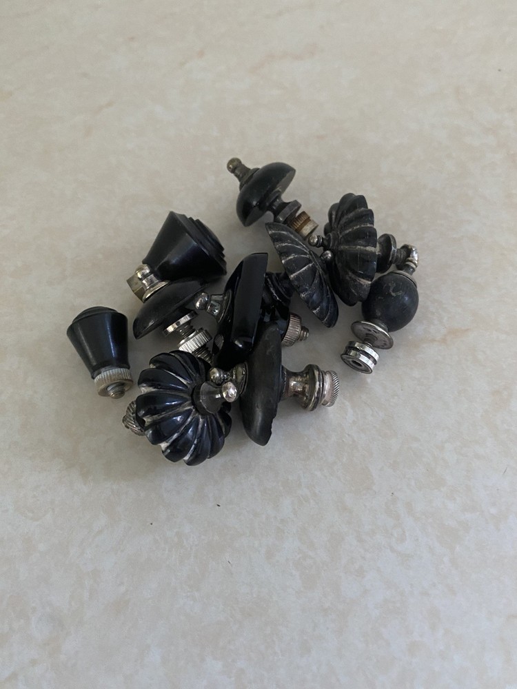 10 Victorian silver plate Bakelite Old Pewter Tea pot lid Knobs Top finials Knob