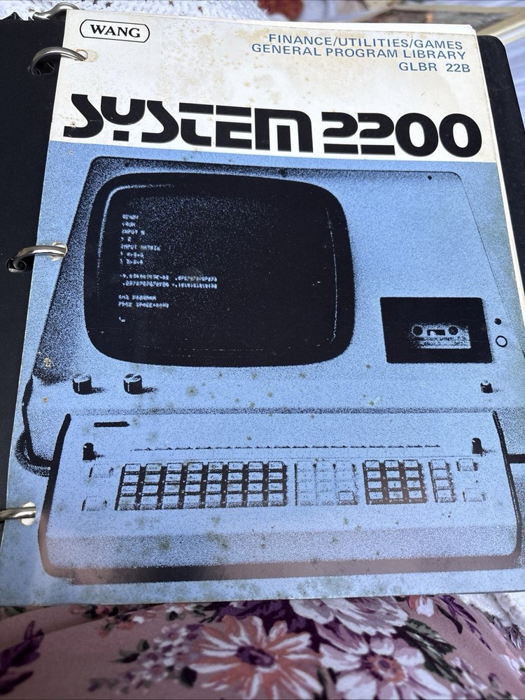 Wang "Basic" Language Programming Manuals: System GLBR 22B 2200 (1973) In Binder