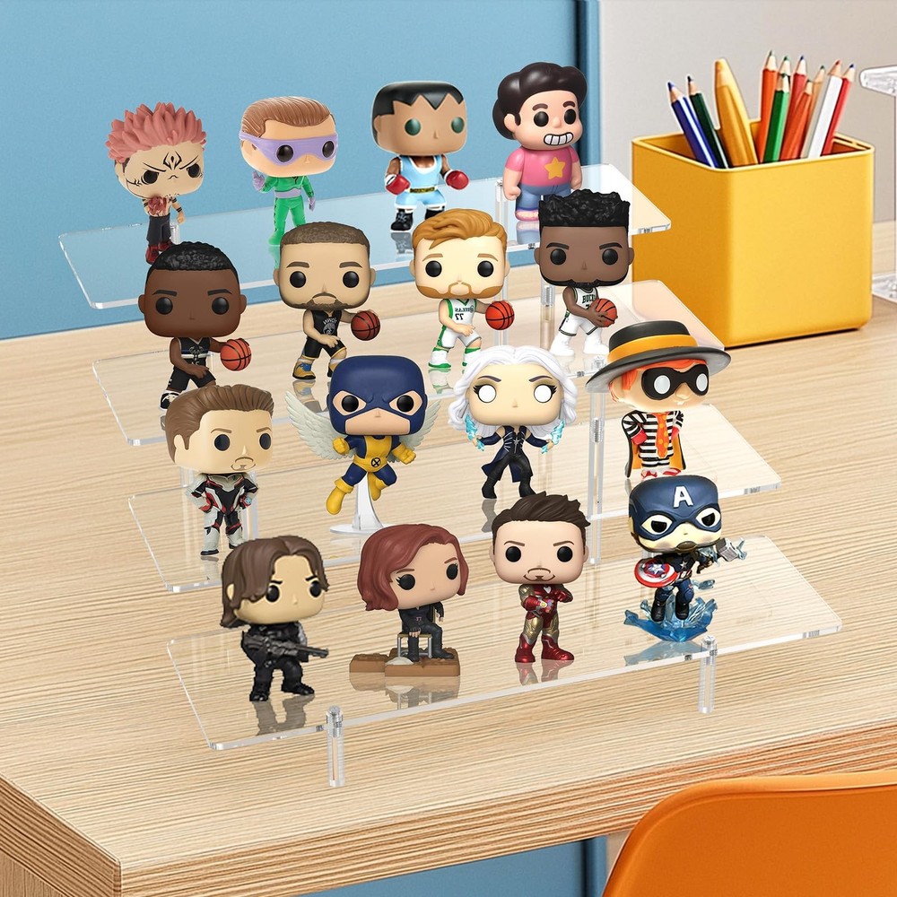 Acrylic Display Riser Stand Shelf Clear 4 Tier Cupcake Stand Perfume Display ...