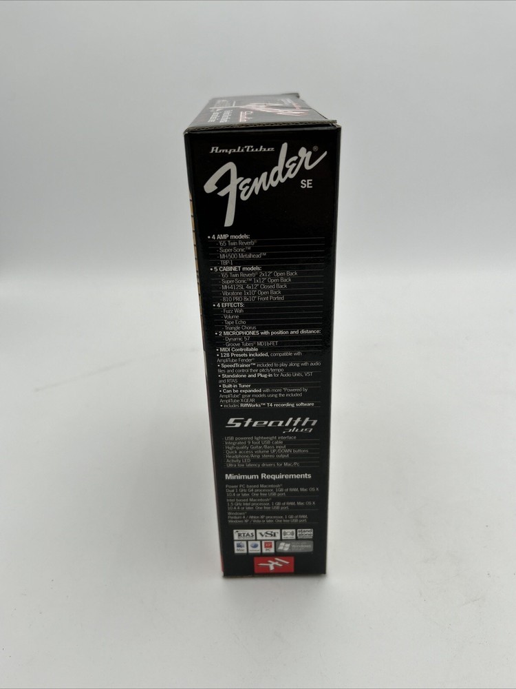 Fender Amplitude Studio IK Multimedia Stealth Plug Guitar Interface - New Sealed