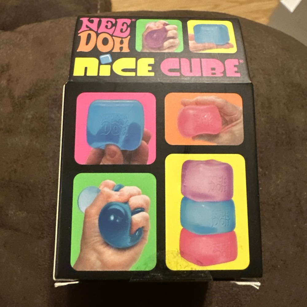 NeeDoh Nice Cube Super Solid Squeezable Stress Reliever Sensory Toy Blue