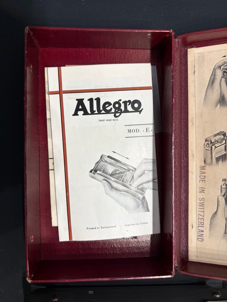Vintage Allegro Swiss Razor Blade Sharpener Stropper Model E/L w Box Papers