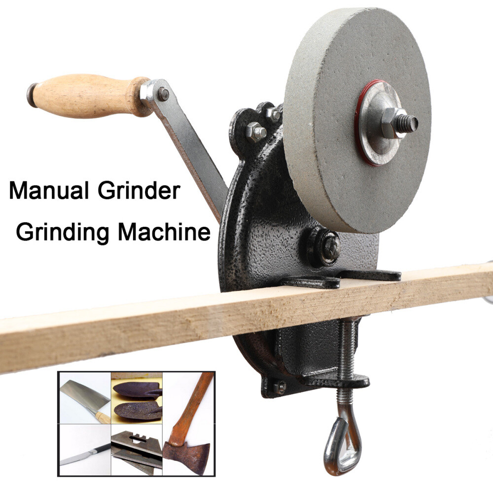 6” Hand Crank Grinder Wheel Manual Grinder Grinding Machine Sharpener Tool