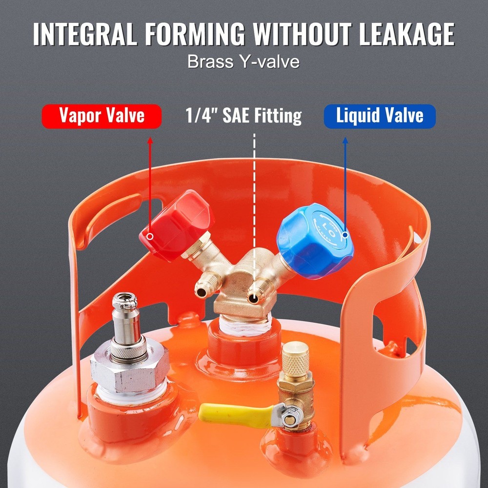 30lb Refrigerant Collection Cylinder with Float Sensor Built-in