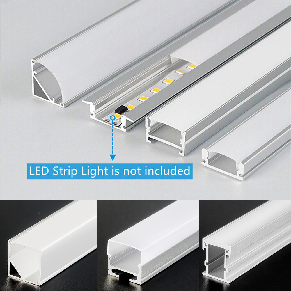 10Pcs 3.3ft Each LED Aluminum Profile Channel Holder with Cover for LED Strip