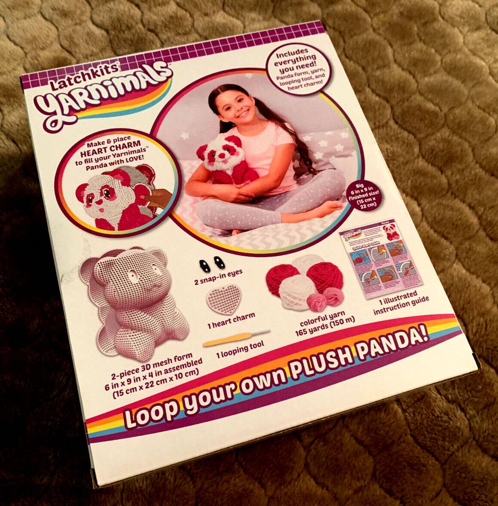 Latchkits Yarnimals. Play Monster. Plush Panda. Craft Kit. Includes everything.