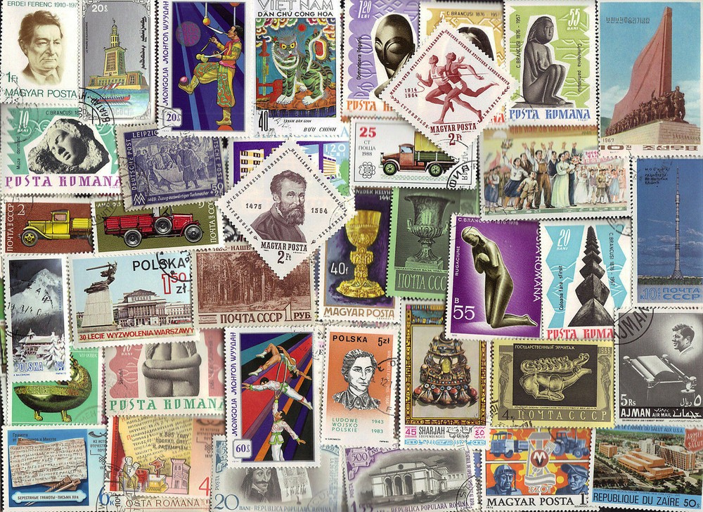 100  ALL DIFFERENT GIANT SIZED  STAMPS