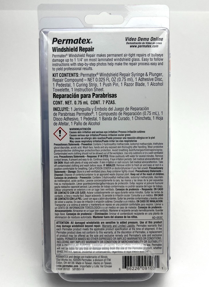Permatex 09103 Windshield Repair Kit