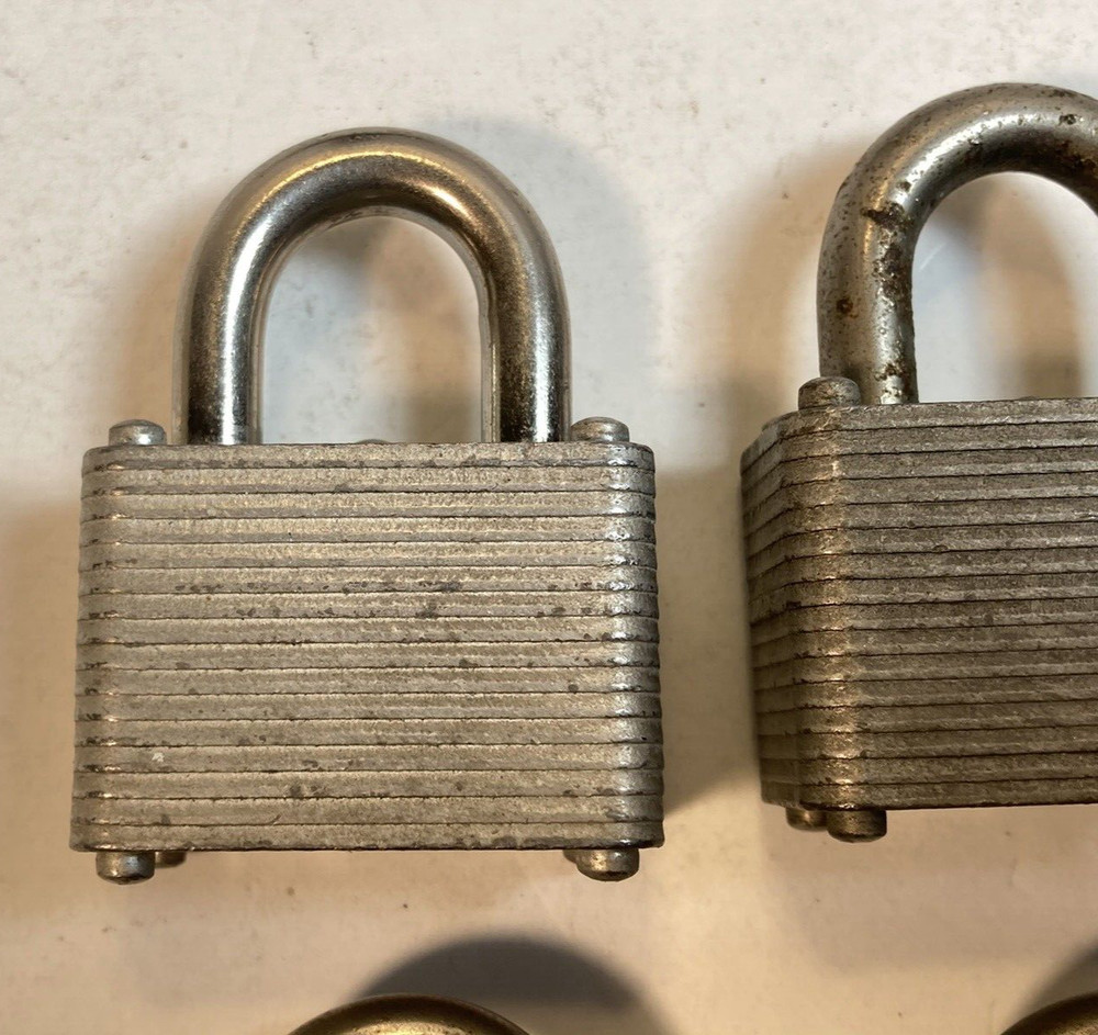 Master Lock No. 22 Padlocks Lot - Keyed Same - 4 Locks - 2 Keys - Milwaukee