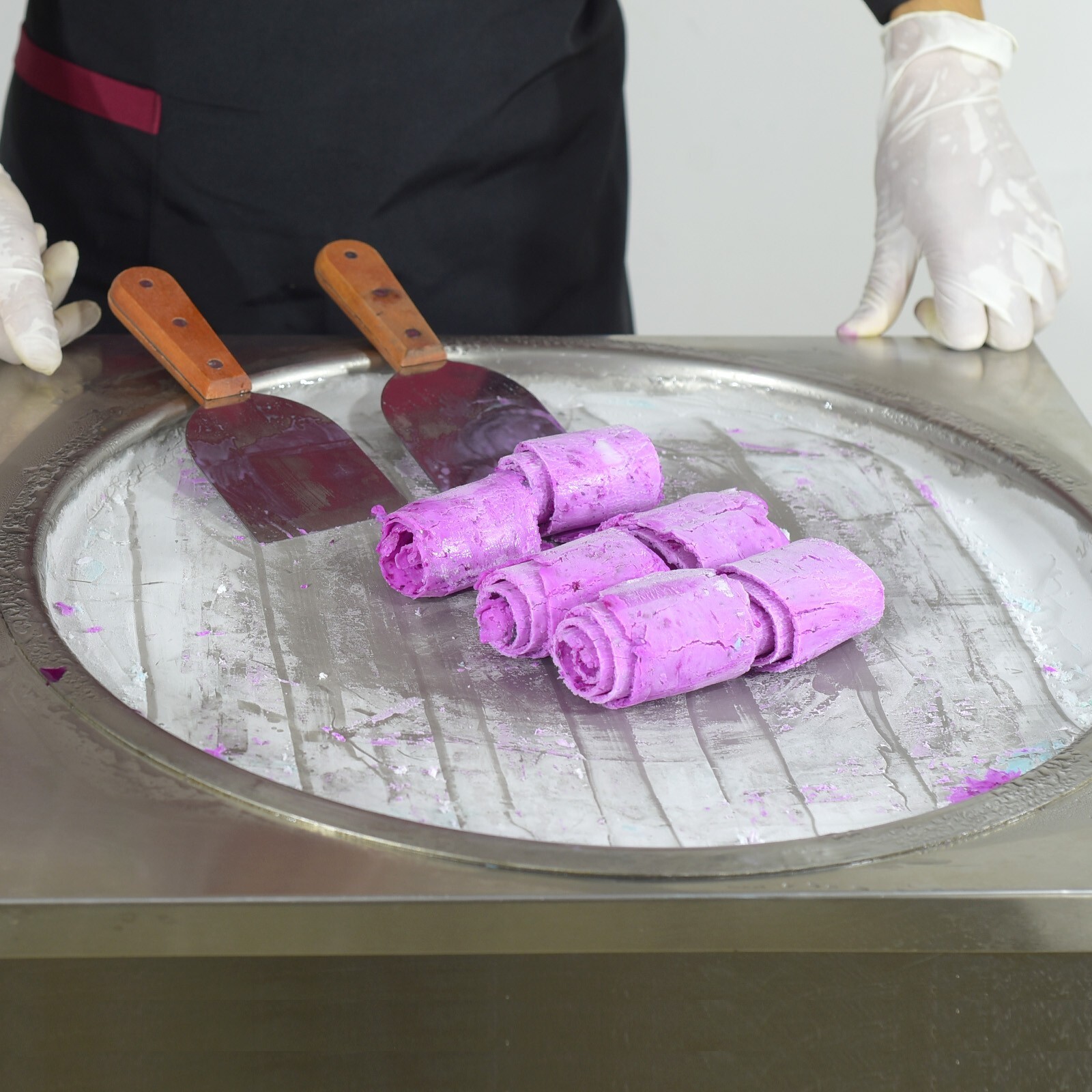 Kolice commercial 45cm (18" ) fry ice cream machine single round ice pan-3 tank