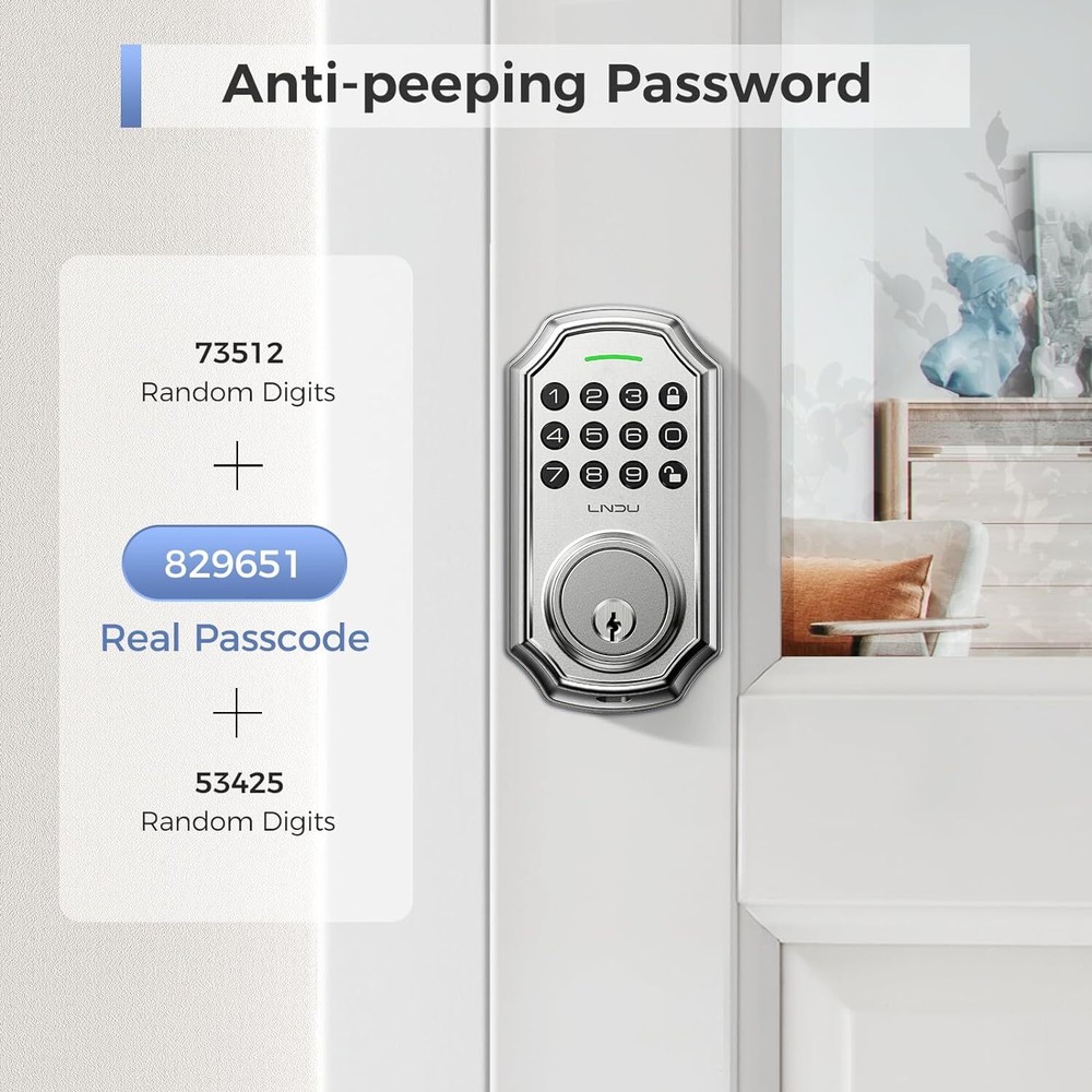 Smart Front Door Lock Set Electronic Keypad Deadbolt Keyless Entry ＆ 100 Codes