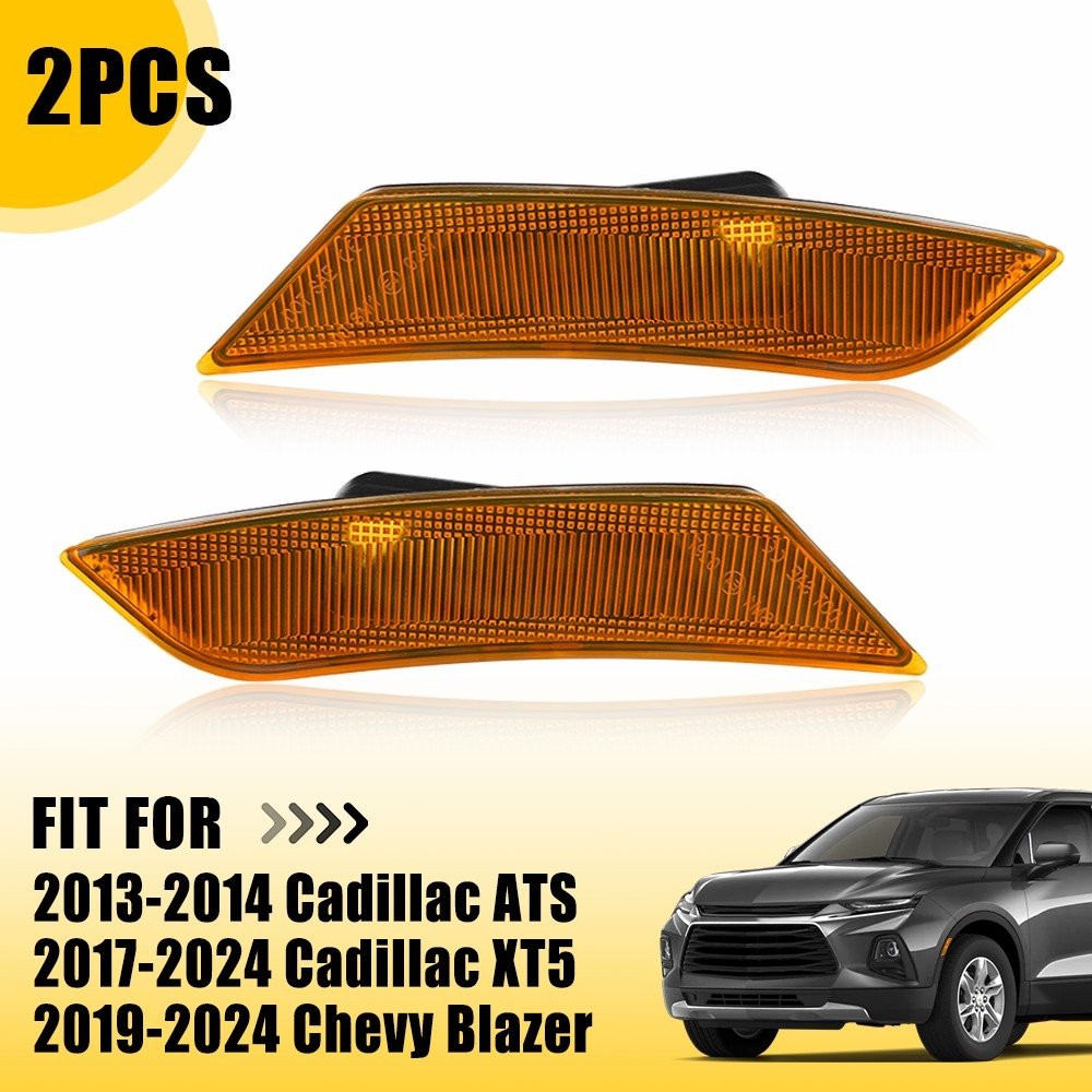 For 2017-2024 Cadillac XT5 Amber Front Fender Side Marker Light LED GM2551199 2x