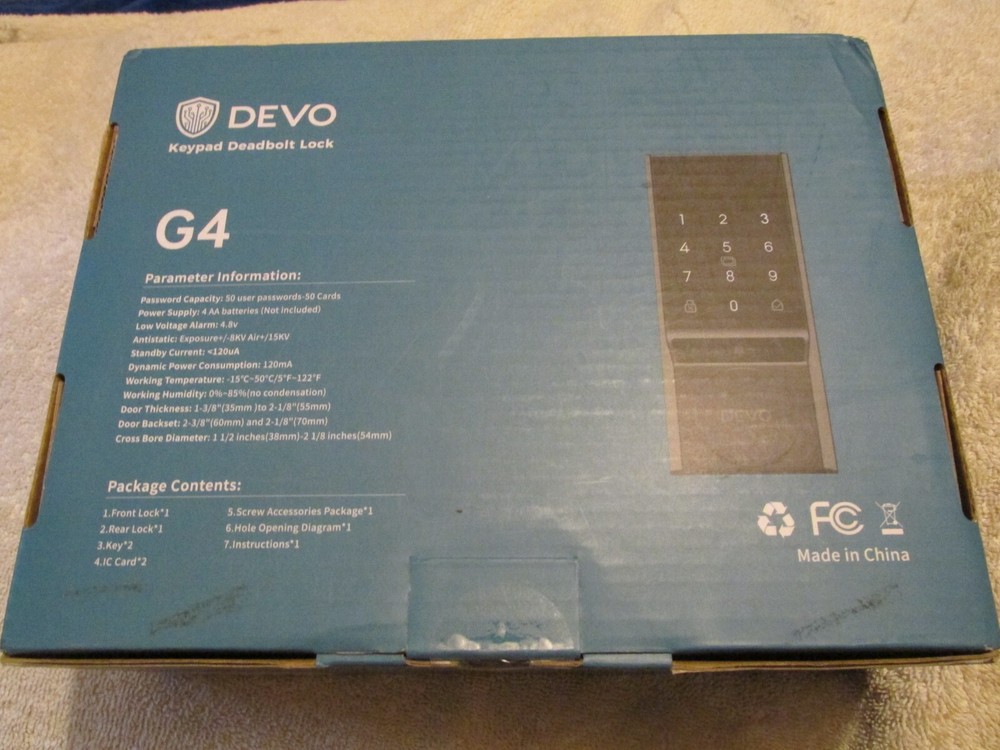 New SEALED BOX Devo G4 Smart door Lock Keyless Entry Bluetooth Deadbolt App