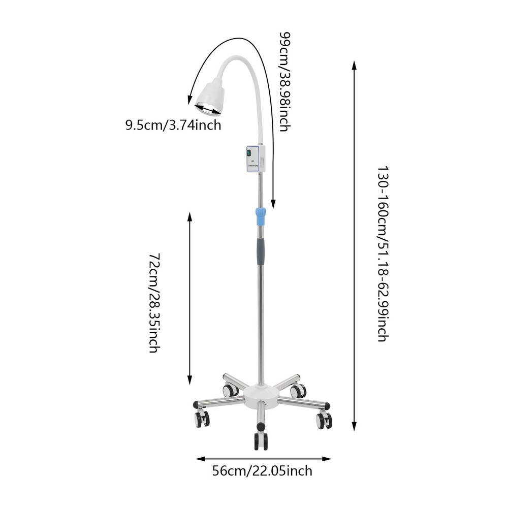 LED Mobile Examination Light Examination Lamp Adjustable Height Five-legged