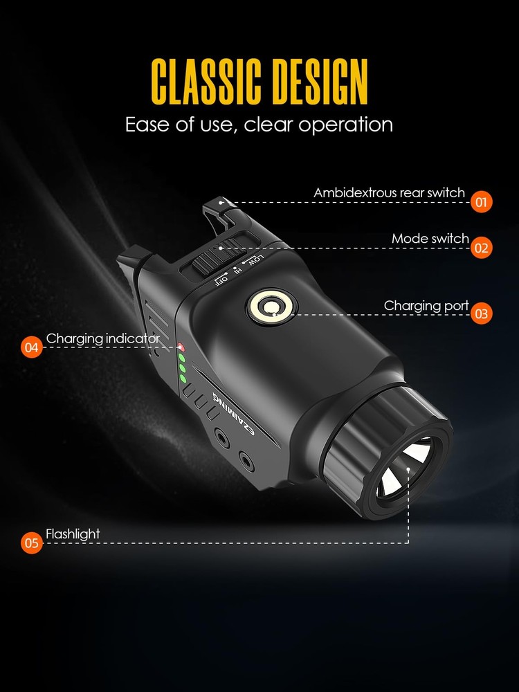 EZAIMING Weapon Light 1000 Lumen Compact Pistol Flashlight only