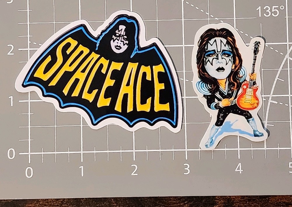 Space Ace Frehley ~ 2" Vinyl Stickers ~  RIP ~ Kiss Guitarist ~ 2 for $5