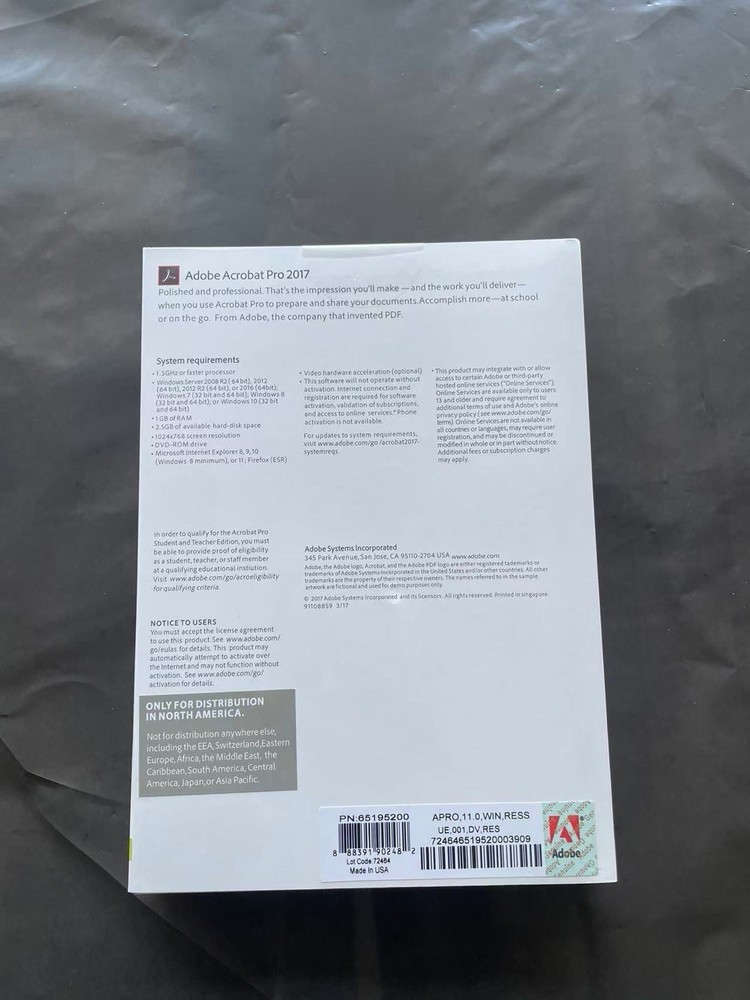 Adobe Acrobat Pro 2017 Full Version | Permanent License (2 PCs) |DVD Windows New