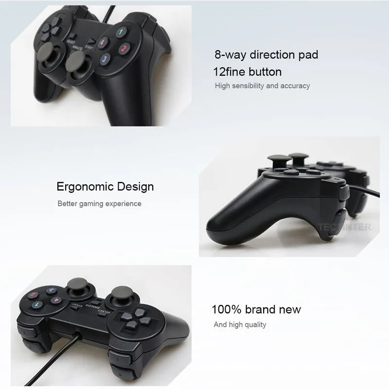USB Game Controller Vibration PC Windows XP/7/8/10/11 Laptop