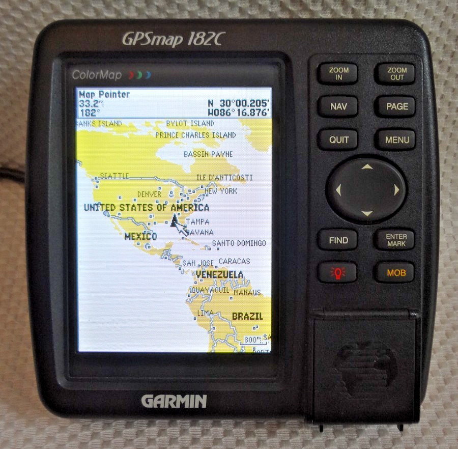 GARMIN GPSMAP 182C MARINE CHART PLOTTER FISHFINDER GPS UNIT w/ POWER KNOBS COVER