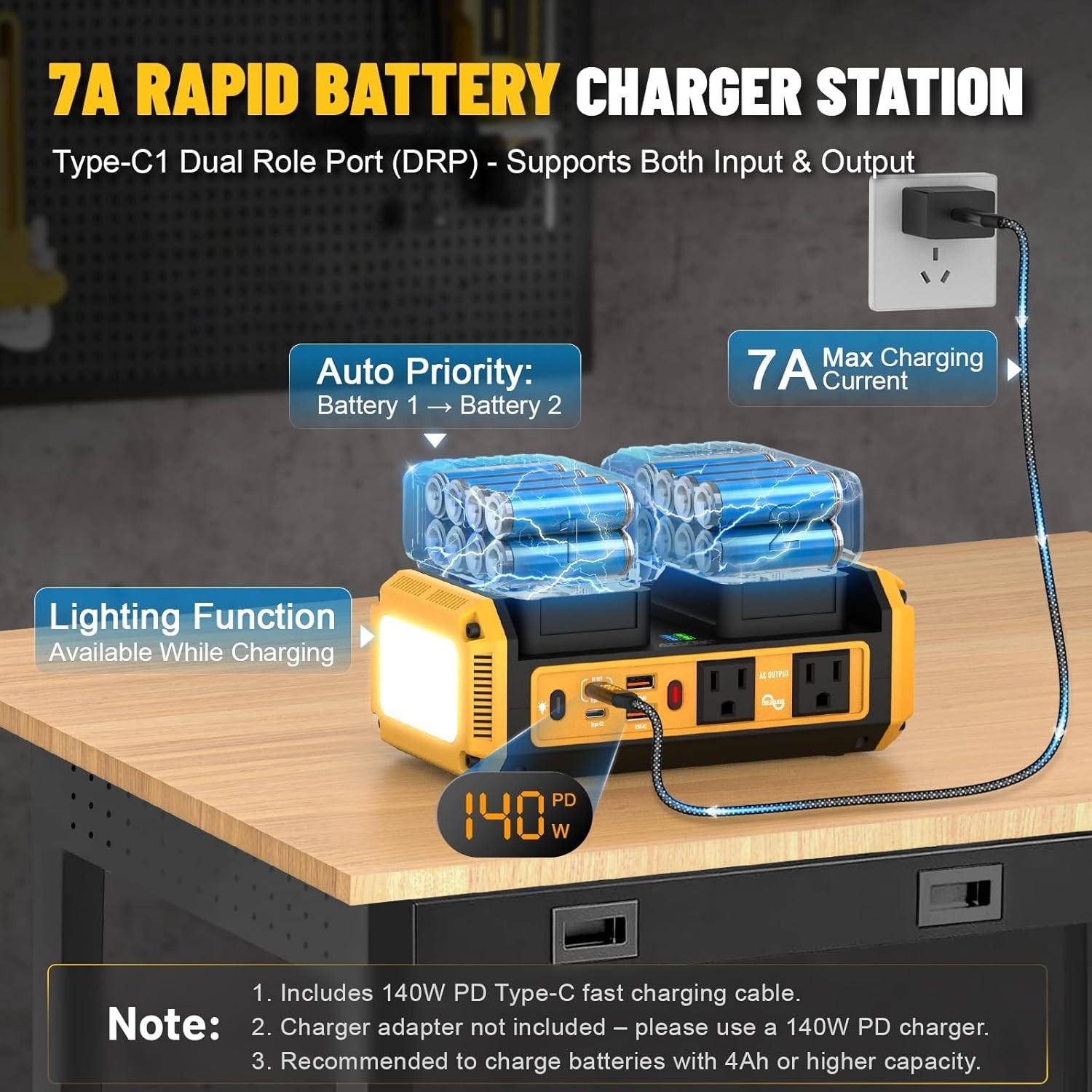 Voltage regulator 350W power Inverter Compatible with Dewalt 20v Battery