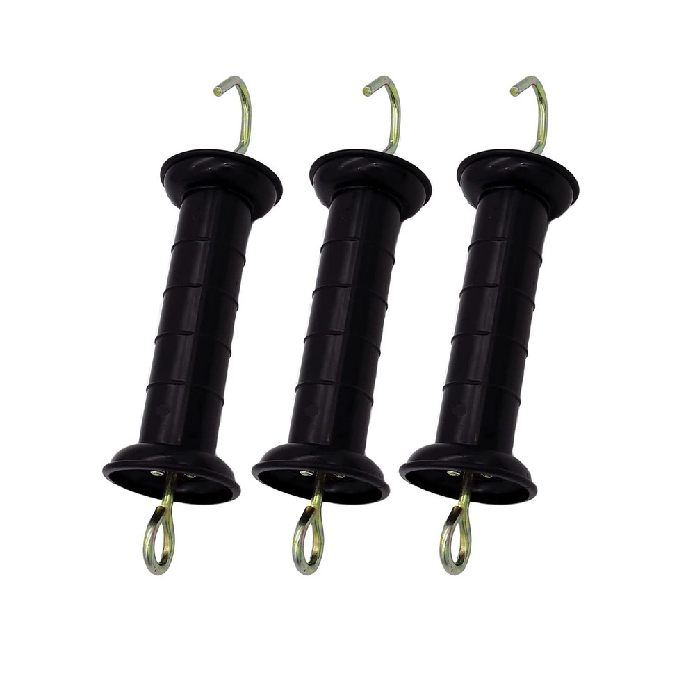 3 Pcs Plastic Electric Fence Gate Handle Insulators, with Black