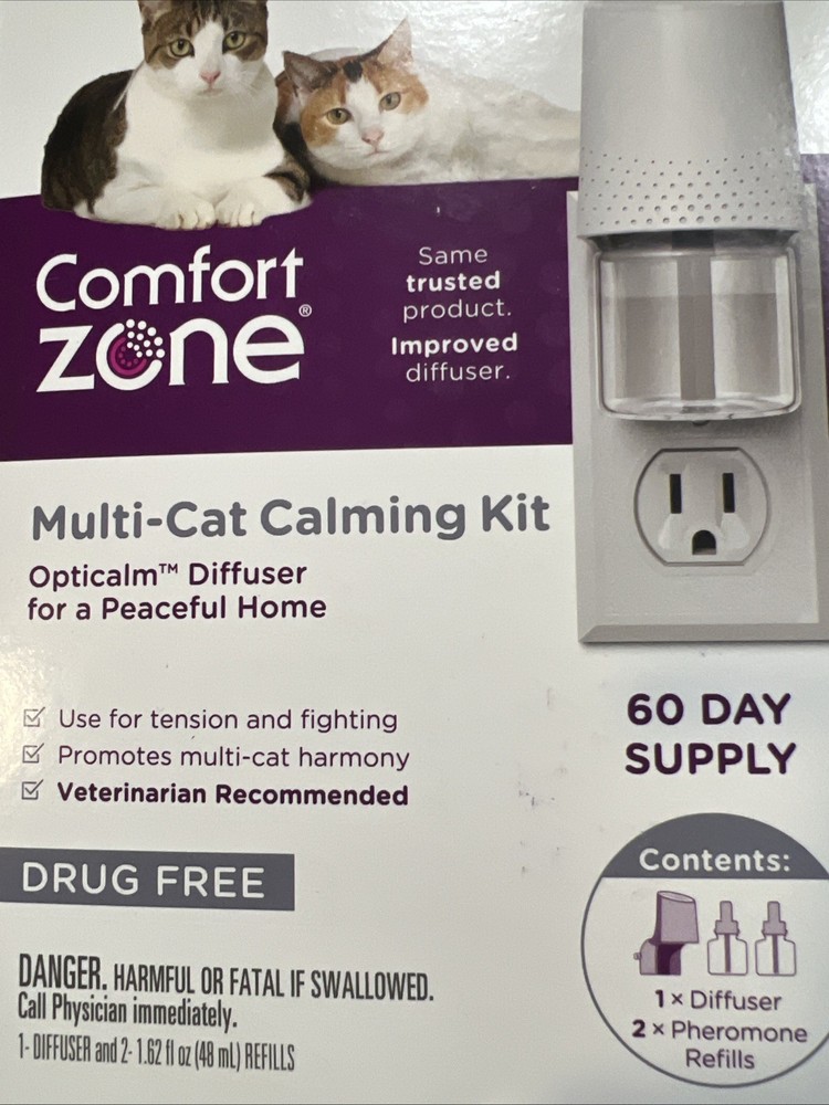 Comfort Zone 1 Diffuser & 2 Refills Multi-Cat Calming Kit Opticalm Diffuser
