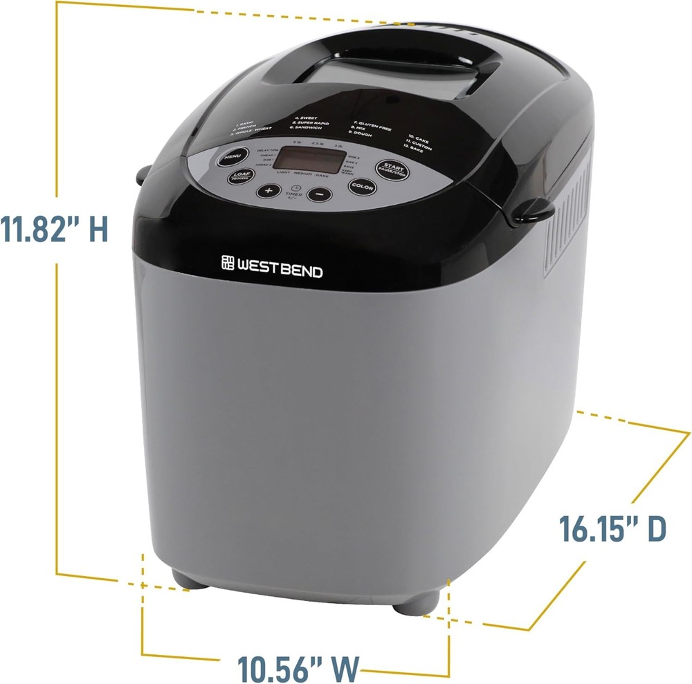 Bread Maker, Programmable with 12 Settings, Including Gluten-Free Mode