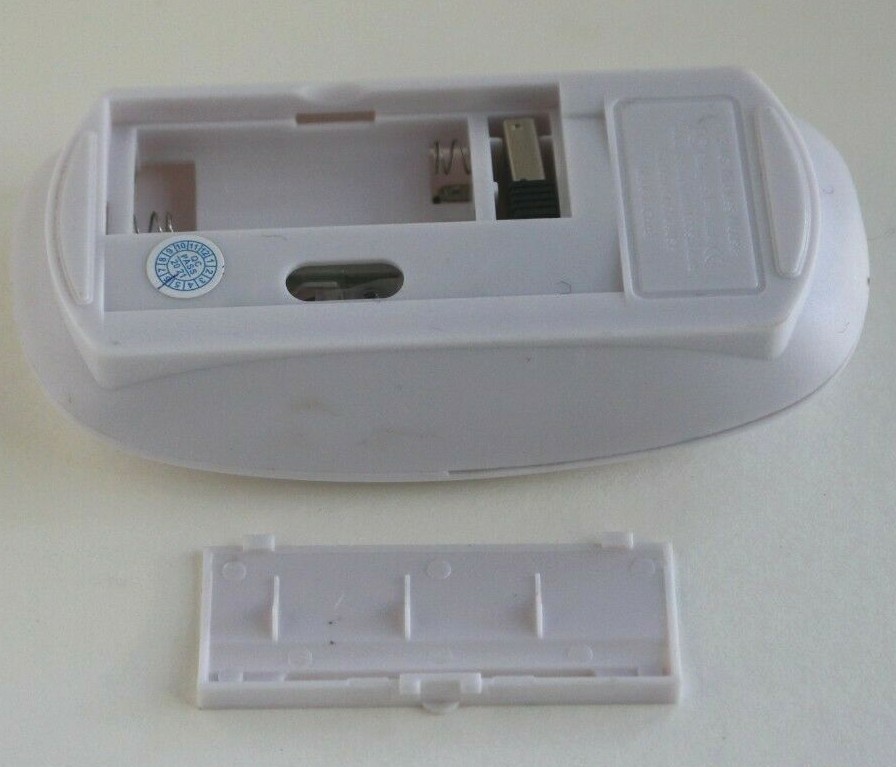 Computer Mouse Wireless Scroll Wheel White, Red LED USB Dongle for Laptop PC Mac