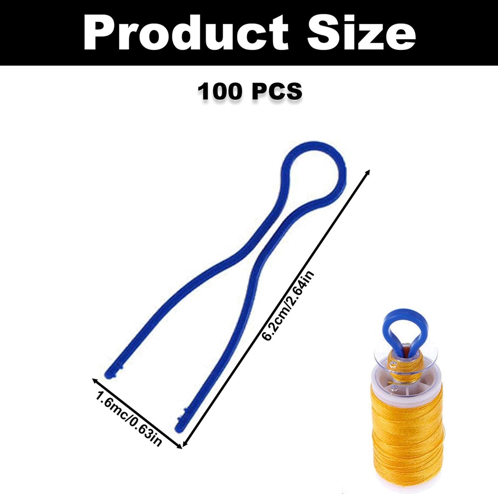 100PCS Colorful Bobbin Thread Holders Plastic Thread Spools Clamps Thread Bud...