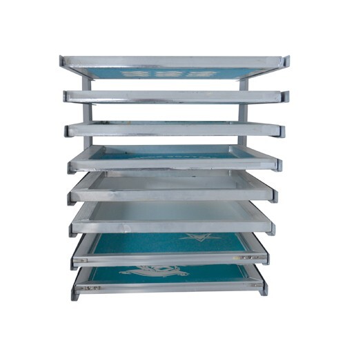 8 Layers Wall Mounted Screen Printing Frame Rack 25" x 28" Adjustable Width