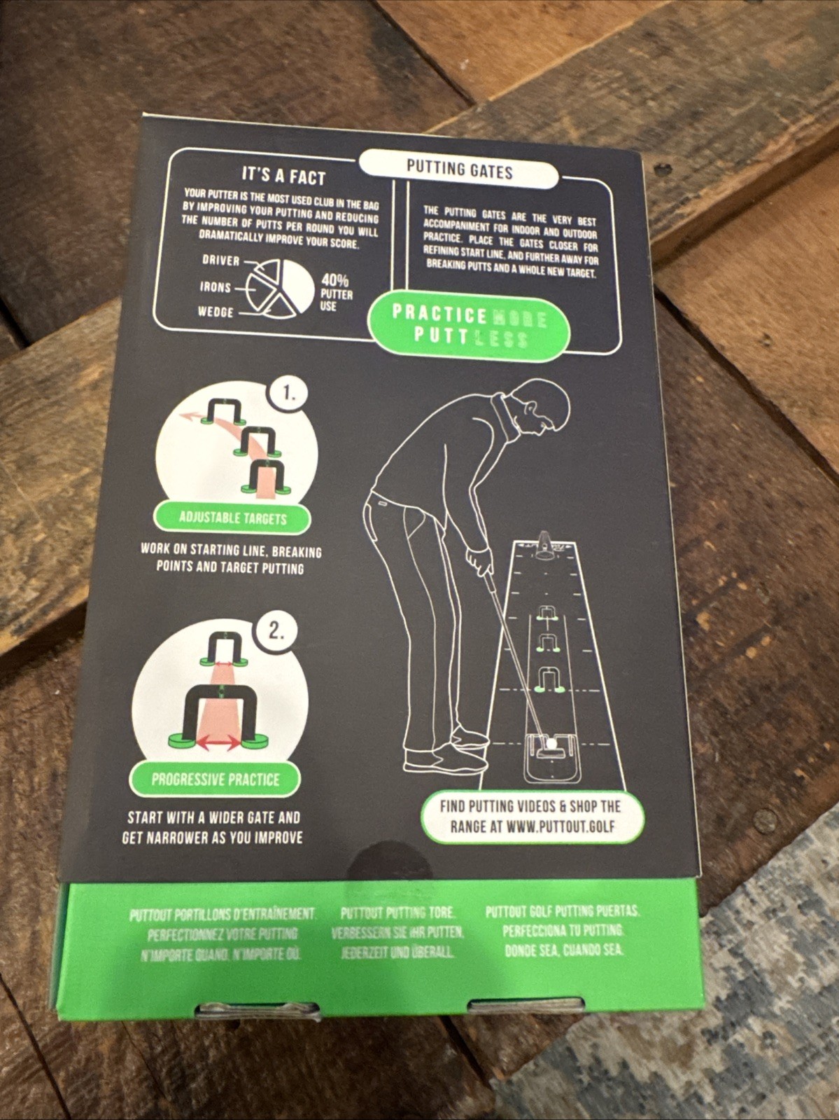 PuttOUT Golf Pro Putting Gates Black/Green Putting Aids Brand NEW