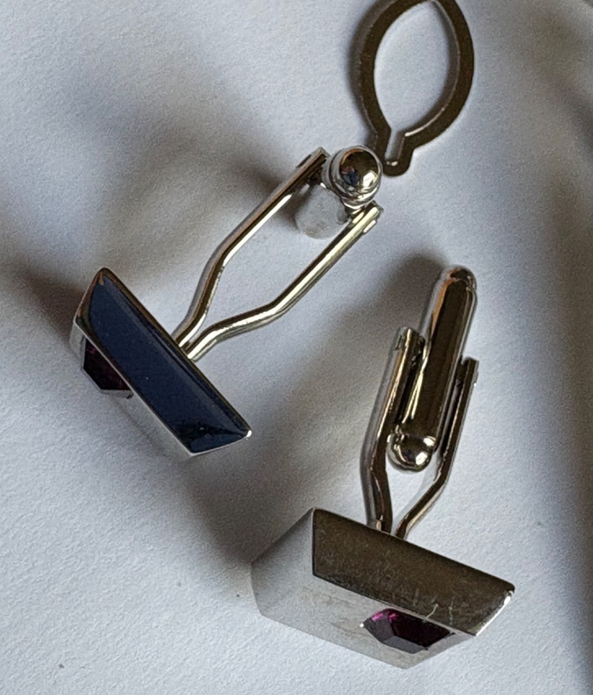 Cufflinks and tie pin, simple costume set