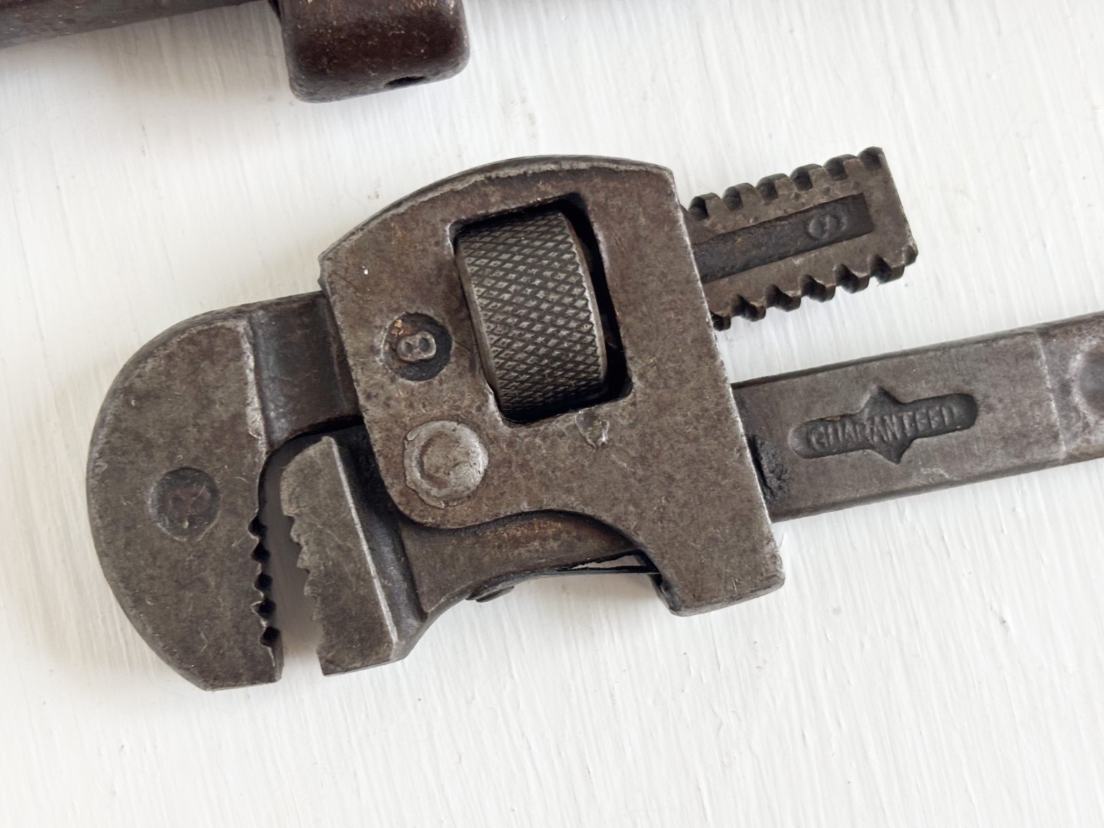 Set of Antique Wrenches—Stillson Pipe & Possible Coes Monkey Industrial Rustic