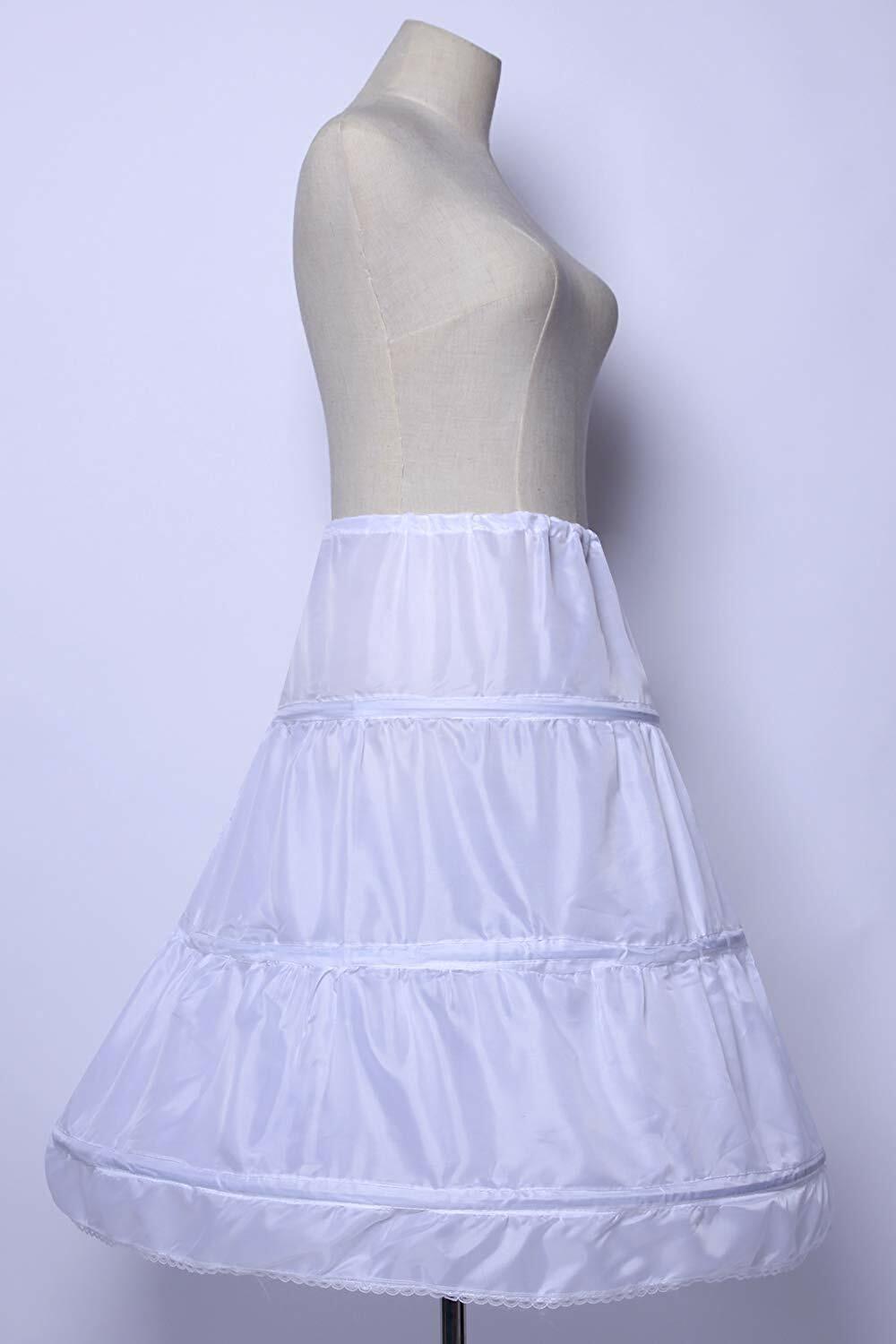 3 Hoop Crinoline Girls Wedding Petticoat Children Princess Dress Underskirt US