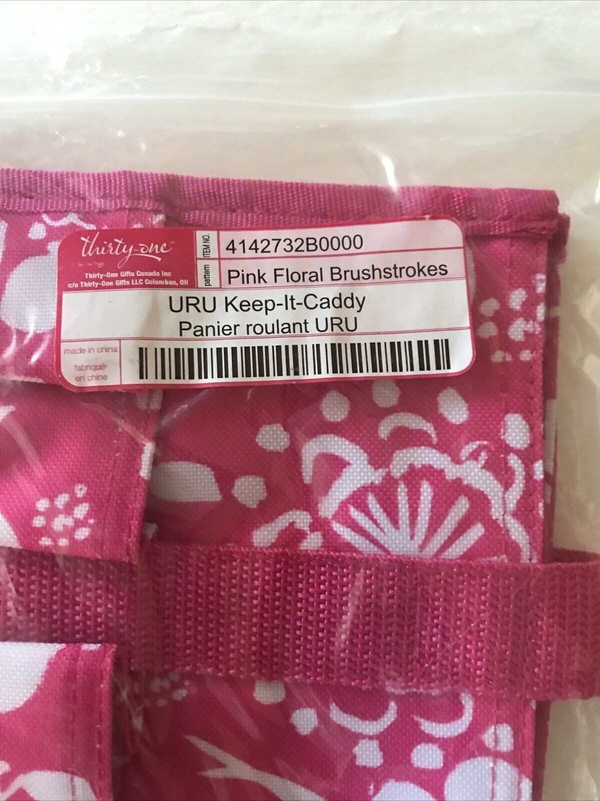 Tote 31 Bag organize utility bag Keep It Caddy Pink Floral Brushstrokes