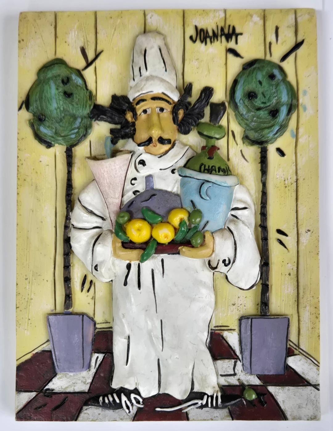 Set Of 2 Chef 3D Wall Art 6” Tiles By Joanna
