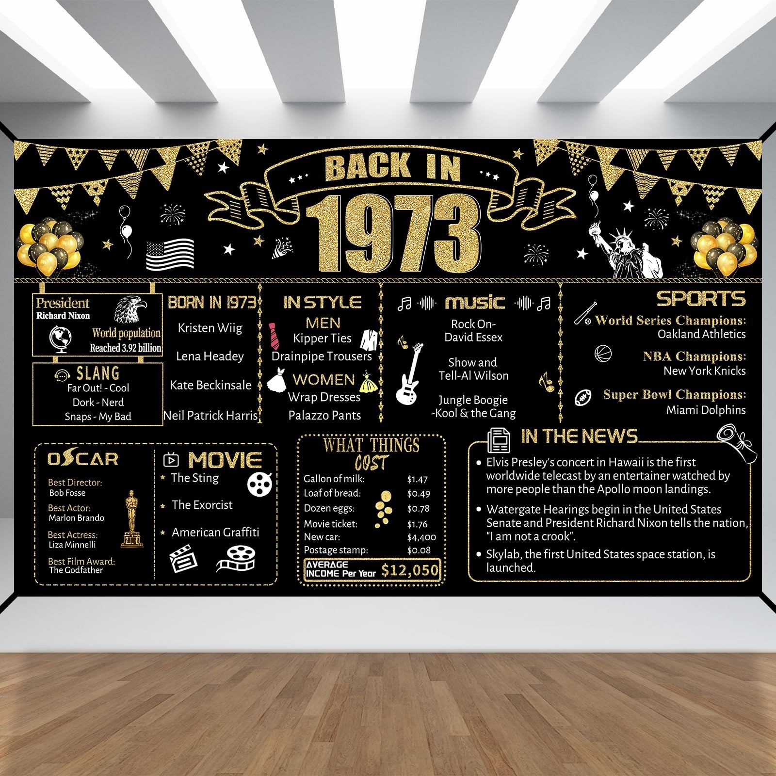 53rd Decorative Cloth for Women or Men, Birthday Banner With Holes, Built-in ...