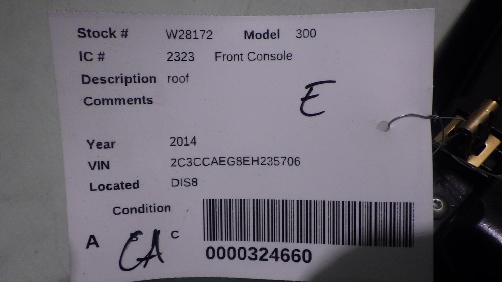 14 CHRYSLER 300 Front Console roof