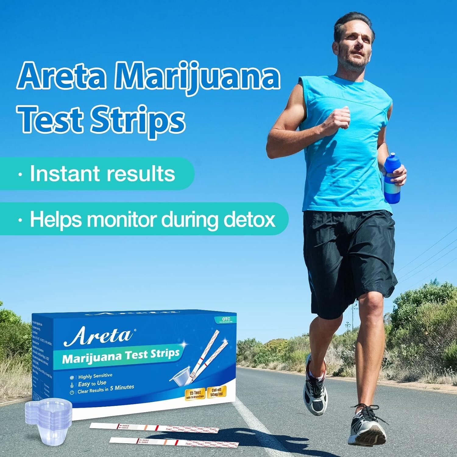 Areta Marijuana Test Strips: THC Drug Urine at Home Testing Kits for OTC Use