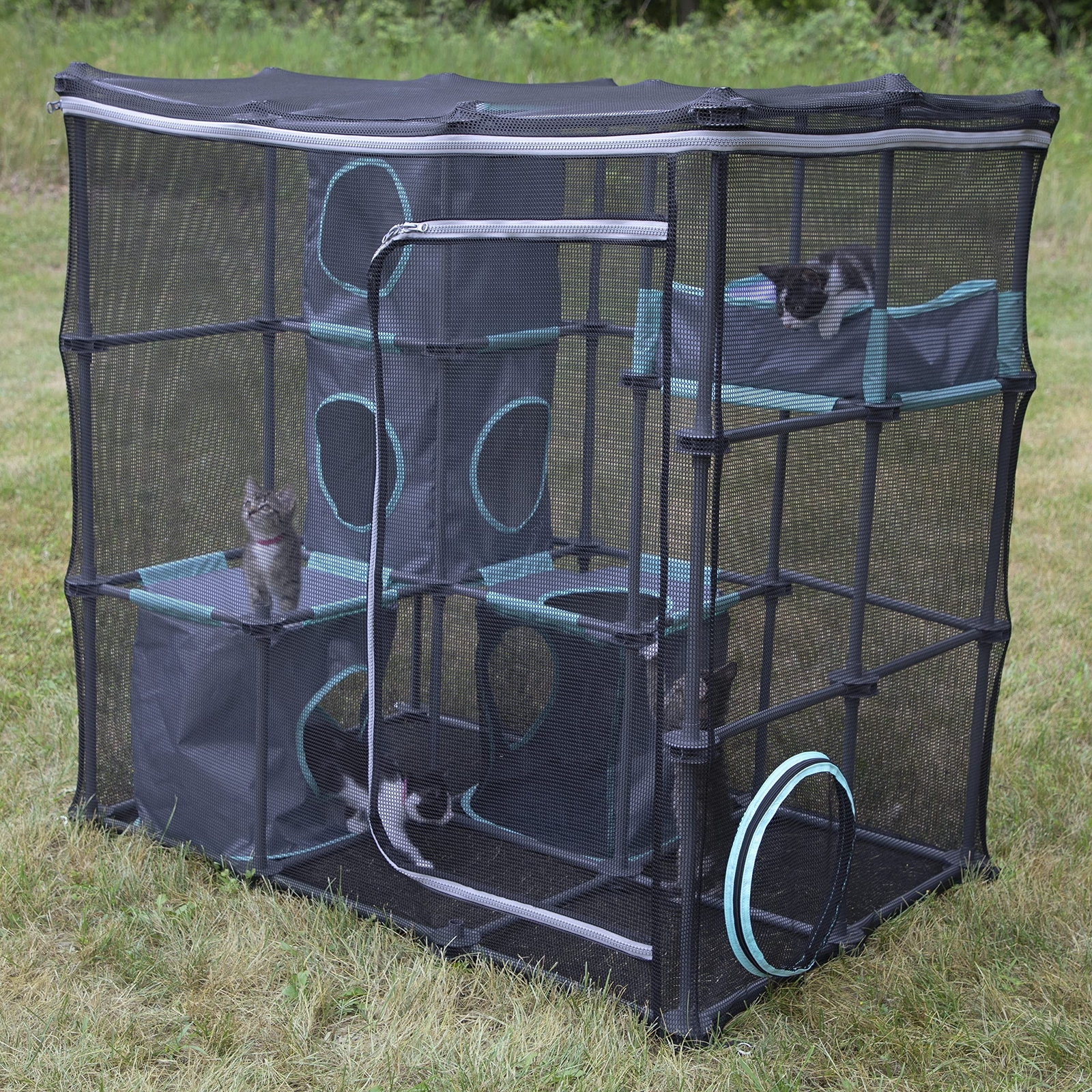 Kitty City Outdoor Catio Furniture and Play Kits for Cats, Outdoor Mega Kit