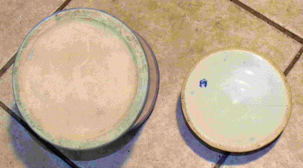 Large Antique Ceramic Salt Cellar Container with Lid