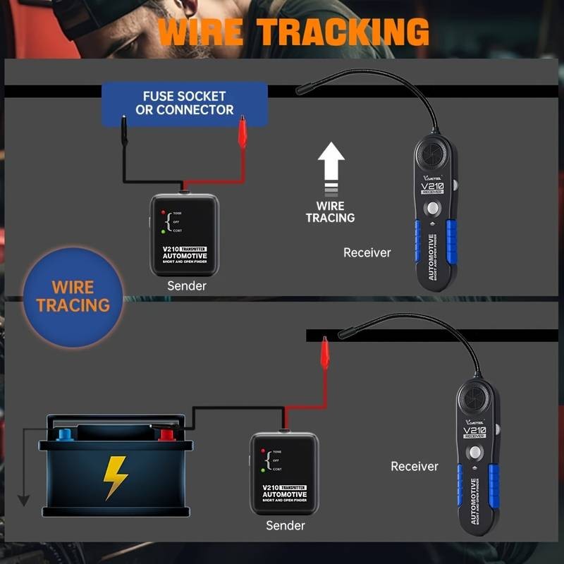 VDIAGTOOL V210 Electrical Open & Short Finder Circuit Tester Wire Breaker Finder